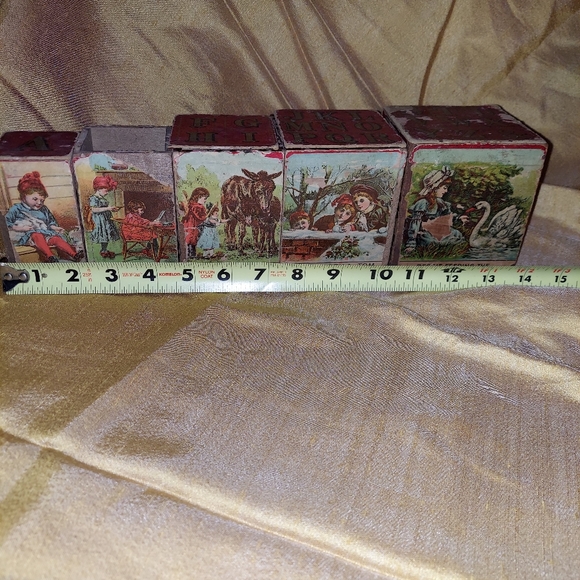 Vintage Litho antique stacking blocks - Picture 7 of 7